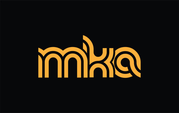 MKA Creative Unique Modern Letter Logo Design. Stylized logo featuring a unique letter design, presenting abstract minimalist aesthetics and modern appeal.