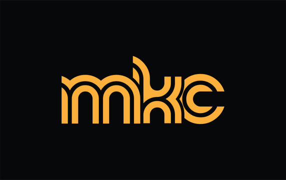 MKC Creative Unique Modern Letter Logo Design. Stylized logo featuring a unique letter design, presenting abstract minimalist aesthetics and modern appeal.