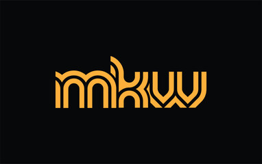 MKW Creative Unique Modern Letter Logo Design. Stylized logo featuring a unique letter design, presenting abstract minimalist aesthetics and modern appeal.