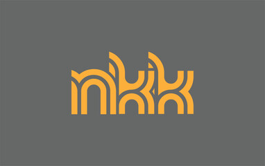 NKK Creative Unique Modern Letter Logo Design. Stylized logo featuring a unique letter design, presenting abstract minimalist aesthetics and modern appeal.