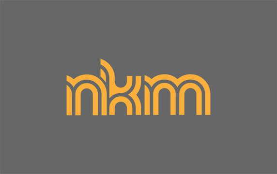 NKM Creative Unique Modern Letter Logo Design. Stylized logo featuring a unique letter design, presenting abstract minimalist aesthetics and modern appeal.