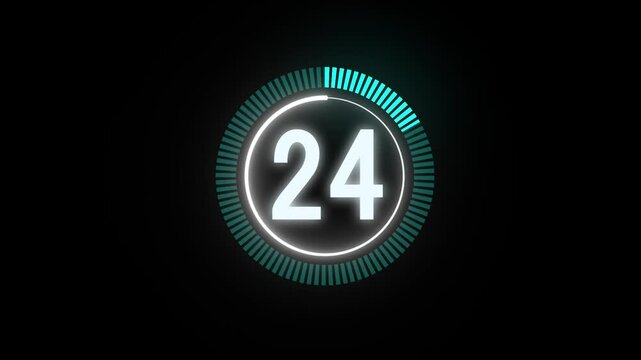 Looping 30 Second Neon Blue Countdown Timer
