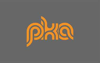 PKA Creative Unique Modern Letter Logo Design. Stylized logo featuring a unique letter design, presenting abstract minimalist aesthetics and modern appeal.
