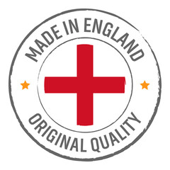 Obraz premium Made in England stamp logo with national flag illustration isolated png transparent