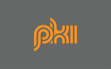 PKI Creative Unique Modern Letter Logo Design. Stylized logo featuring a unique letter design, presenting abstract minimalist aesthetics and modern appeal.