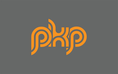 PKP Creative Unique Modern Letter Logo Design. Stylized logo featuring a unique letter design, presenting abstract minimalist aesthetics and modern appeal.