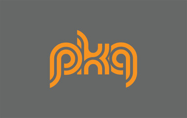 PKQ Creative Unique Modern Letter Logo Design. Stylized logo featuring a unique letter design, presenting abstract minimalist aesthetics and modern appeal.
