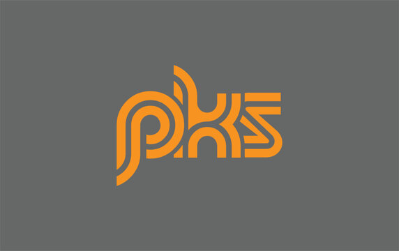 PKS Creative Unique Modern Letter Logo Design. Stylized logo featuring a unique letter design, presenting abstract minimalist aesthetics and modern appeal.