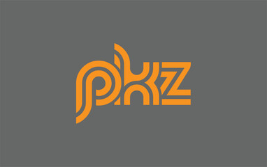 PKZ Creative Unique Modern Letter Logo Design. Stylized logo featuring a unique letter design, presenting abstract minimalist aesthetics and modern appeal.