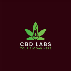 marijuana cbd health logo design vector
