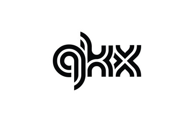 QKX Creative Unique Modern Letter Logo Design. Stylized logo featuring a unique letter design, presenting abstract minimalist aesthetics and modern appeal.