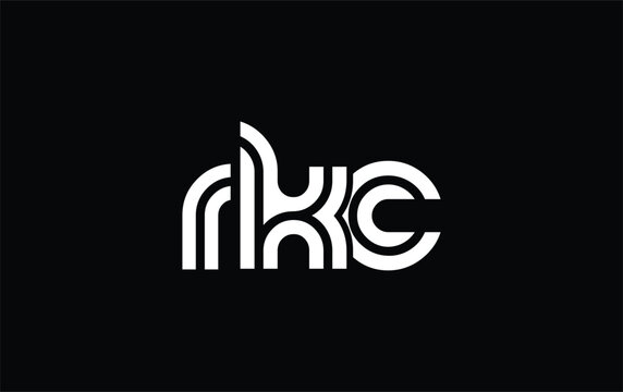 RKC Creative Unique Modern Letter Logo Design. Stylized logo featuring a unique letter design, presenting abstract minimalist aesthetics and modern appeal.