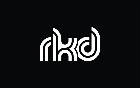 RKD Creative Unique Modern Letter Logo Design. Stylized logo featuring a unique letter design, presenting abstract minimalist aesthetics and modern appeal.