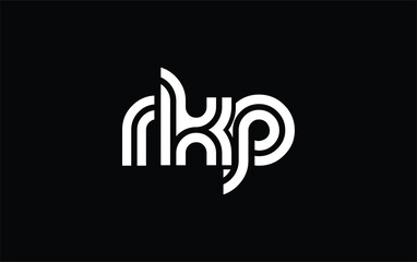 RKP Creative Unique Modern Letter Logo Design. Stylized logo featuring a unique letter design, presenting abstract minimalist aesthetics and modern appeal.