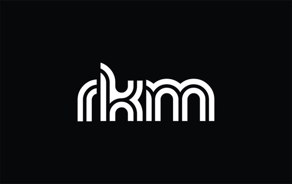 RKM Creative Unique Modern Letter Logo Design. Stylized logo featuring a unique letter design, presenting abstract minimalist aesthetics and modern appeal.