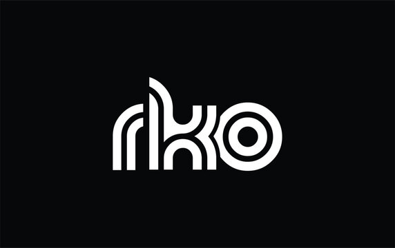 RKO Creative Unique Modern Letter Logo Design. Stylized logo featuring a unique letter design, presenting abstract minimalist aesthetics and modern appeal.