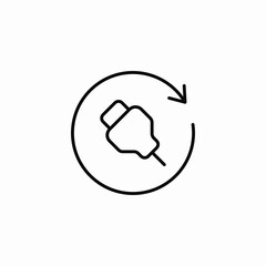 cable reconnection cycle icon sign vector