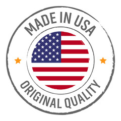 Made in USA united states of america stamp logo with national flag illustration isolated png transparent