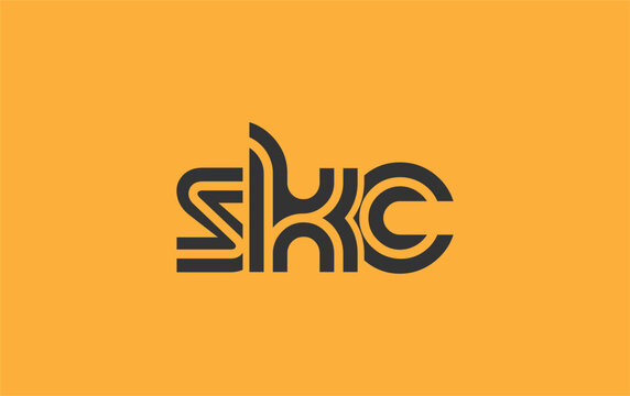 SKC Creative Unique Modern Letter Logo Design. Stylized logo featuring a unique letter design, presenting abstract minimalist aesthetics and modern appeal.
