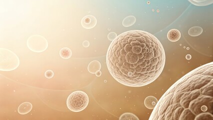 Fototapeta premium Human Egg Cells (Ova) with Spermatozoa