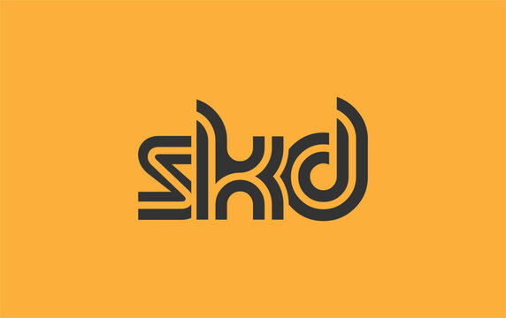 SKD Creative Unique Modern Letter Logo Design. Stylized logo featuring a unique letter design, presenting abstract minimalist aesthetics and modern appeal.