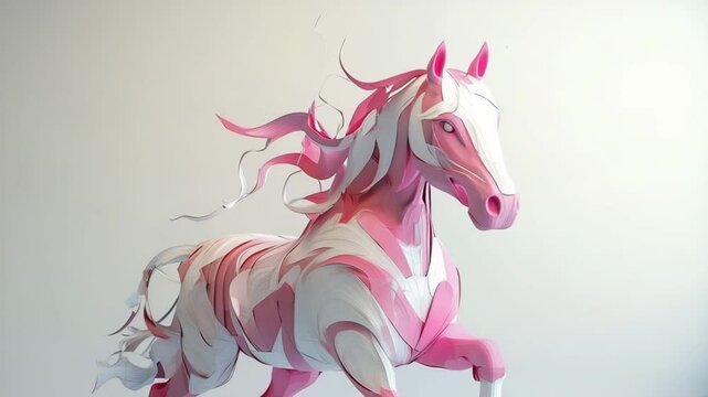 Pink and White Horse Animation