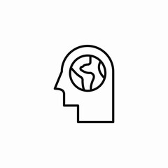 global thought icon sign vector