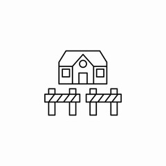 house blocked access icon sign vector