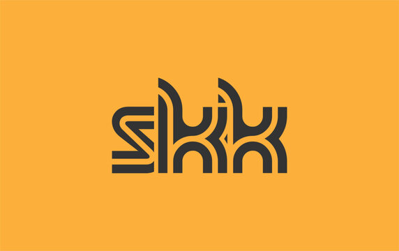SKK Creative Unique Modern Letter Logo Design. Stylized logo featuring a unique letter design, presenting abstract minimalist aesthetics and modern appeal.