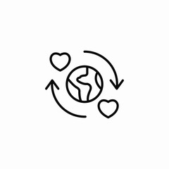 loving planet icon sign vector