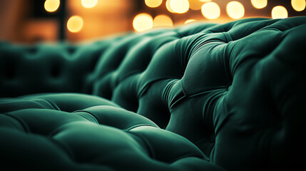 Obraz premium Luxurious Green Velvet Sofa with Tufted Details