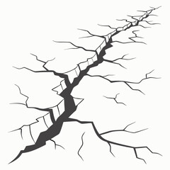 Surface cracks and fissures in ground vector	