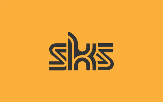 SKS Creative Unique Modern Letter Logo Design. Stylized logo featuring a unique letter design, presenting abstract minimalist aesthetics and modern appeal.