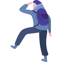 Man with backpack vector people tourist icon