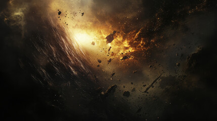 Fototapeta premium A surreal scene of a black hole emitting faint light