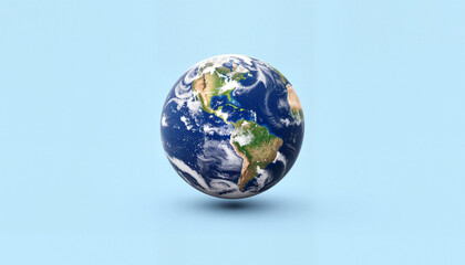 Fototapeta premium Globe of Planet Earth spinning in bright blue sky, environmental awareness