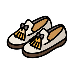 Elegant tassel loafers, fashionable footwear on a black background