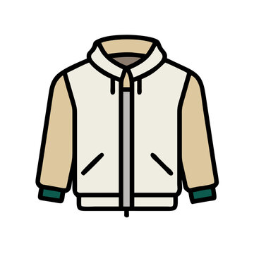recommend clip art: Stylish Cream and Tan Varsity Jacket Illustration Icon