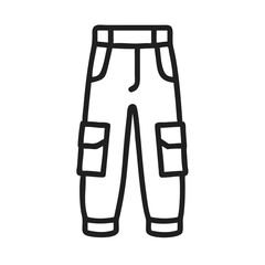 Outline illustration of cargo pants with pockets