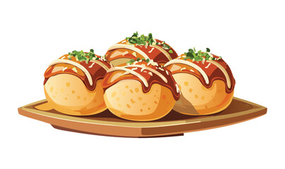 Takoyaki Food - Vector Illustration