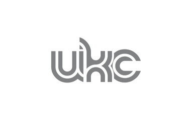 UKC Creative Unique Modern Letter Logo Design. Stylized logo featuring a unique letter design, presenting abstract minimalist aesthetics and modern appeal.