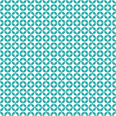 seamless pattern with blue dots, geometric interlocking circle pattern, chain-like visual effect