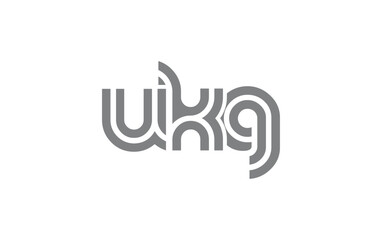 UKG Creative Unique Modern Letter Logo Design. Stylized logo featuring a unique letter design, presenting abstract minimalist aesthetics and modern appeal.