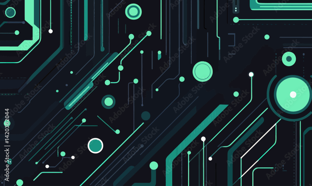 Aufkleber futuristic circuit board technology vector with abstract digital design
