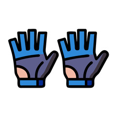 Blue Fingerless Gloves for Gym and Sports Isolated