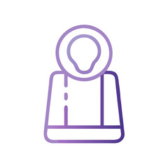 Modern Spaceman Icon in Gradient Violet and Black