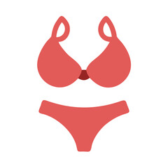 Red swimsuit bikini on a black background design