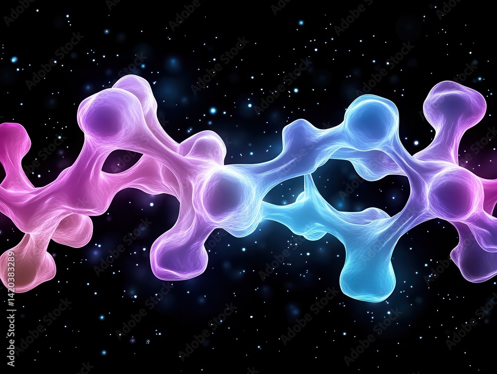 Poster abstract molecular structure in space