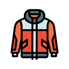 Modern Orange and White Winter Coat Isolated Illustration