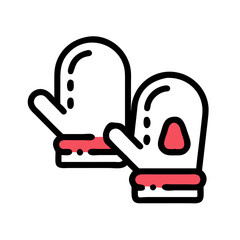 Abstract Red Shapes on Black Background Composition